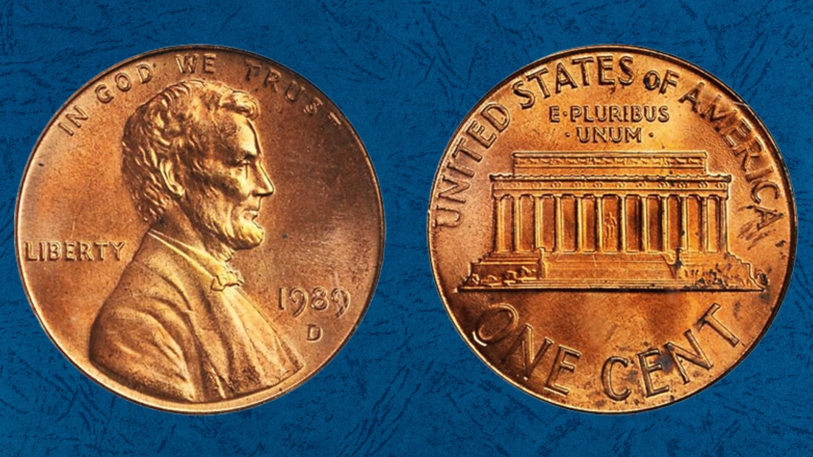 1989-D Lincoln cent copper planchet transitional error showing deep copper color with scale reading 3.1 grams